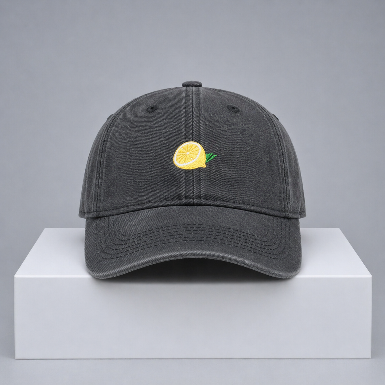 Lemon Embroidered Cap – “Fresh Squeeze” Cotton Adjustable Hat (Unisex)
