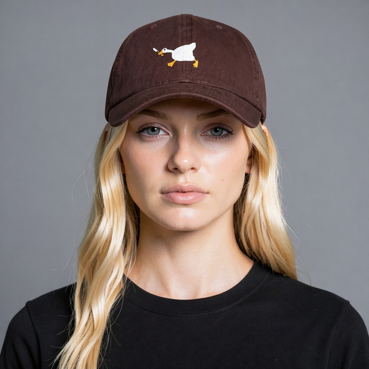Goose with Knife Embroidered Cap – “Honk Assassin” Cotton Adjustable Hat (Unisex)