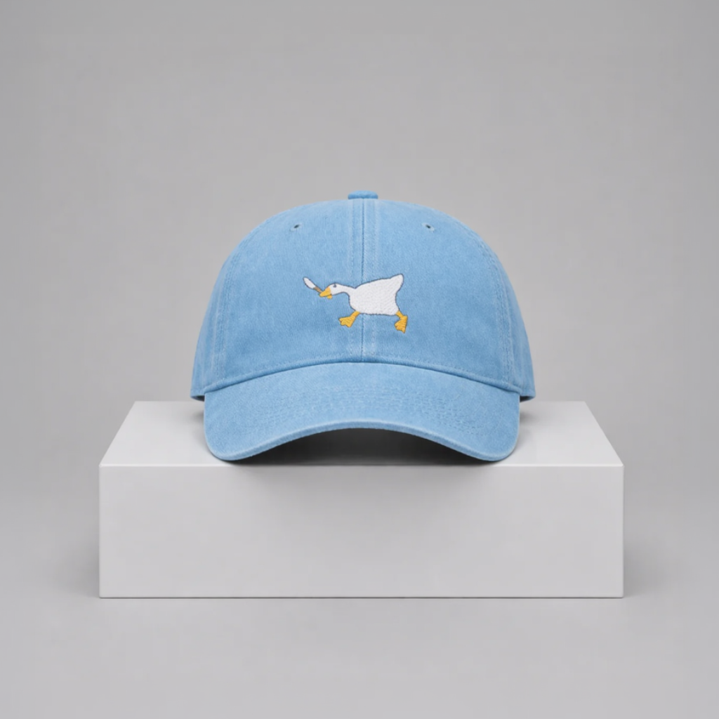 Goose with Knife Embroidered Cap – “Honk Assassin” Cotton Adjustable Hat (Unisex)