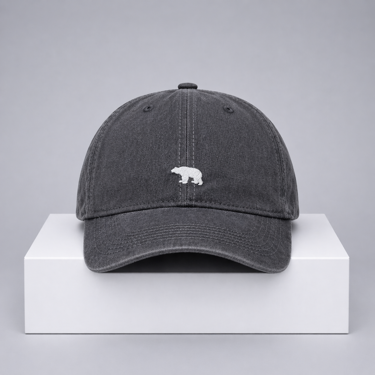 Polar Bear Embroidered Cap – “Arctic Drift” Cotton Adjustable Hat (Unisex)