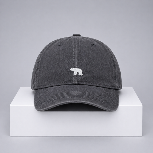 Polar Bear Embroidered Cap – “Arctic Drift” Cotton Adjustable Hat (Unisex)