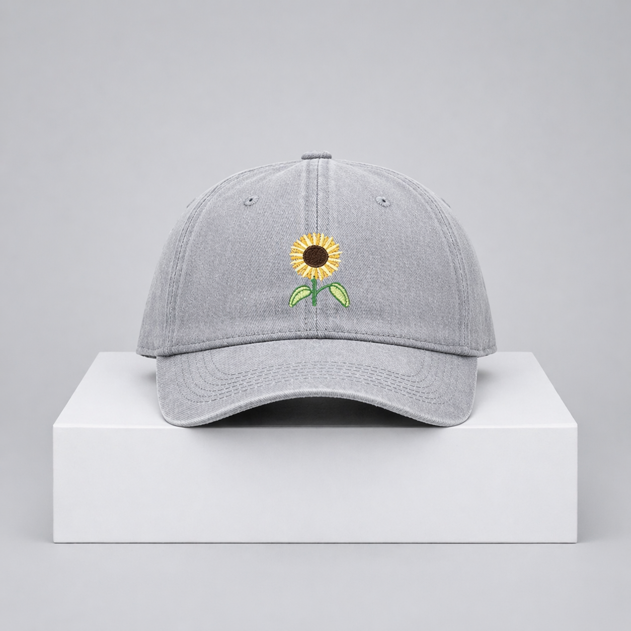 Sunflower Embroidered Cap – “Golden Bloom” Cotton Adjustable Hat (Unisex)