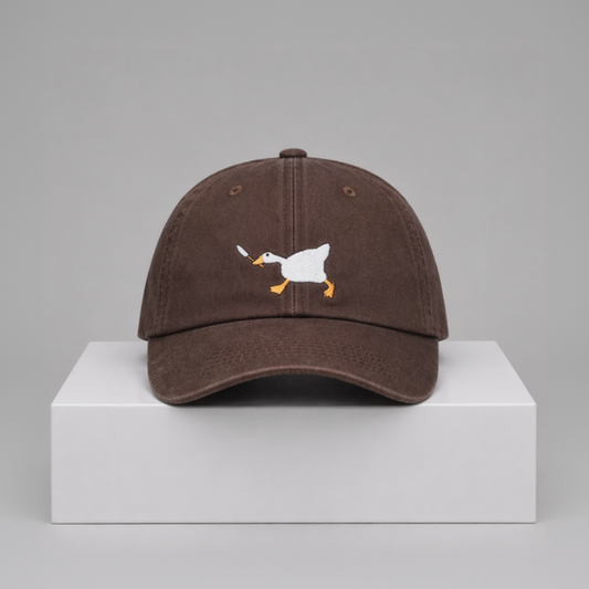 Goose with Knife Embroidered Cap – “Honk Assassin” Cotton Adjustable Hat (Unisex)