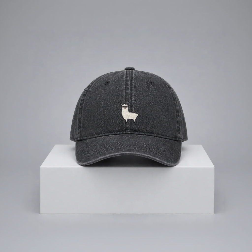 Llama Embroidered Cap – “Quiet Nomad” Cotton Adjustable Hat (Unisex)