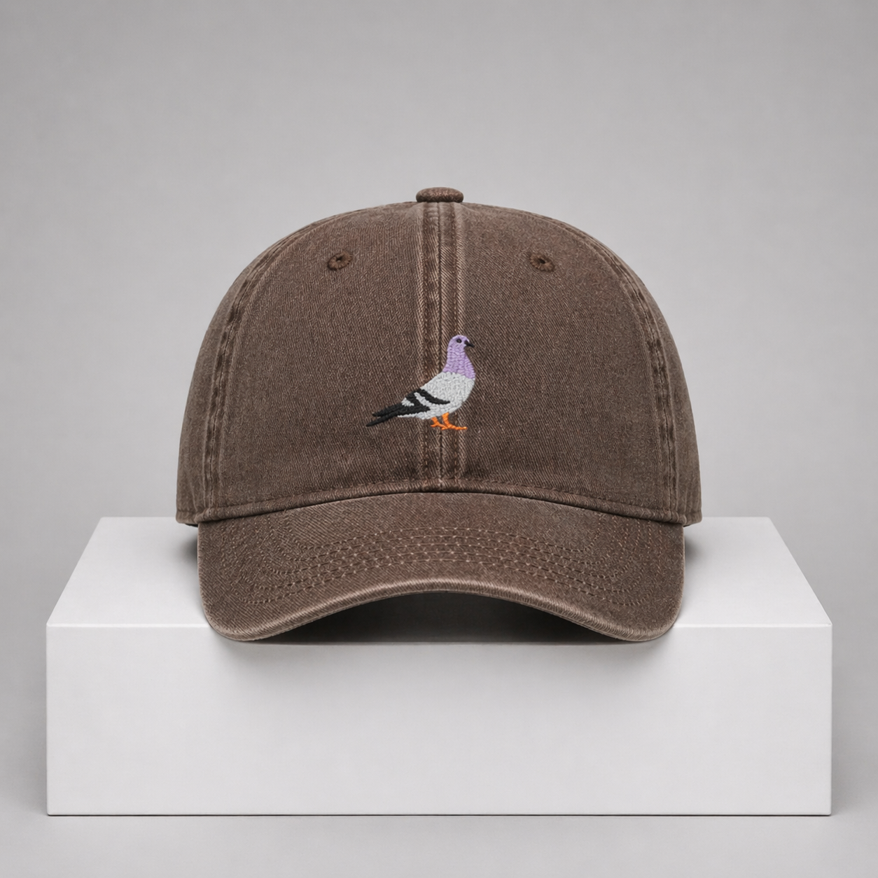 Pigeon Embroidered Cap – “City Walker” Cotton Adjustable Hat (Unisex)