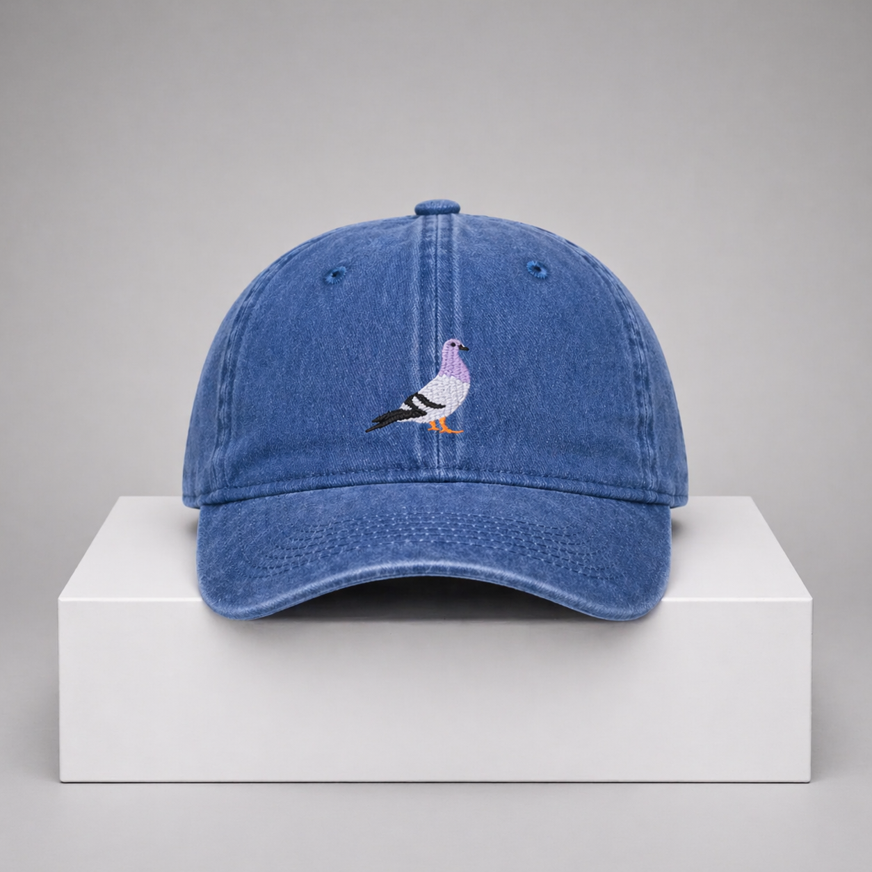 Pigeon Embroidered Cap – “City Walker” Cotton Adjustable Hat (Unisex)