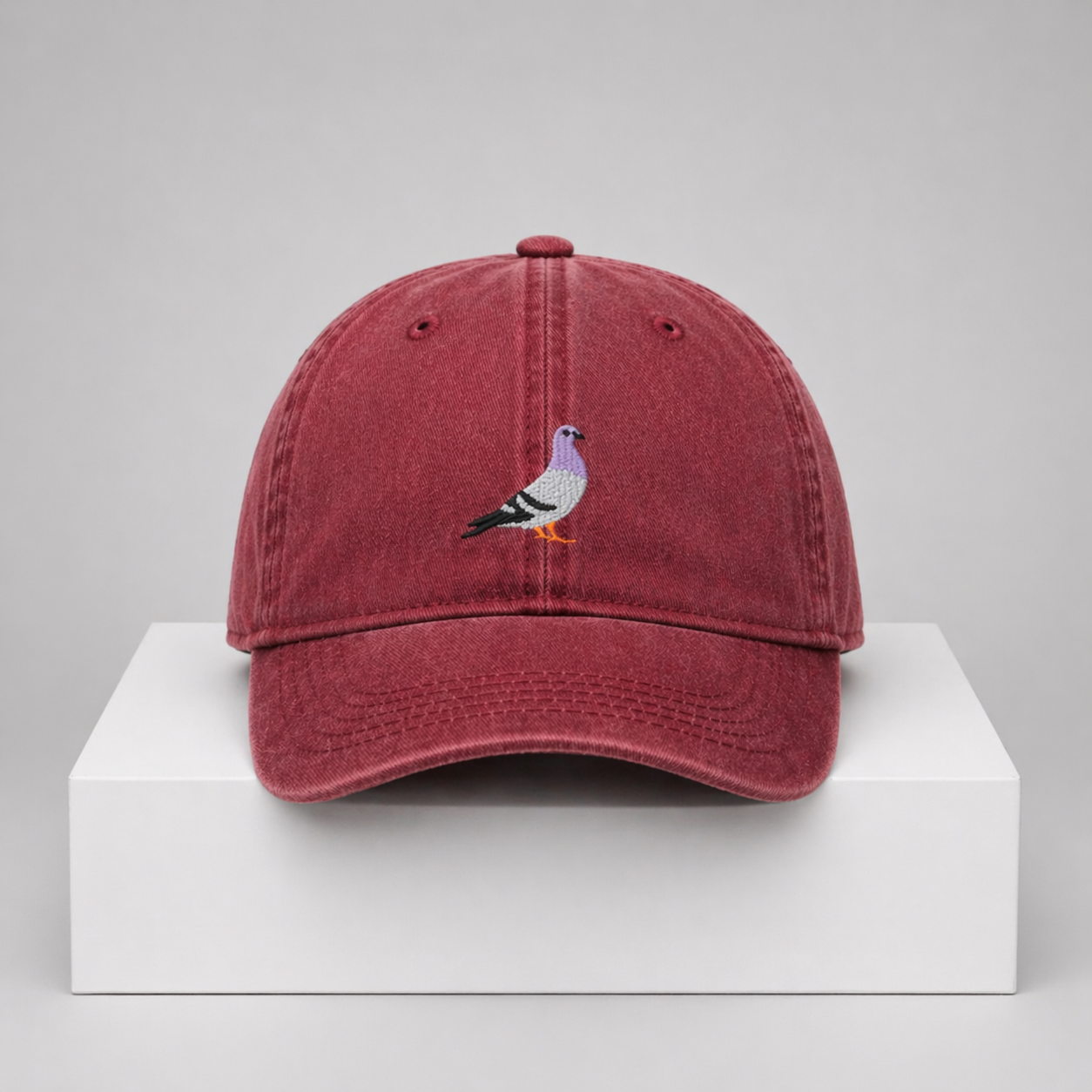 Pigeon Embroidered Cap – “City Walker” Cotton Adjustable Hat (Unisex)