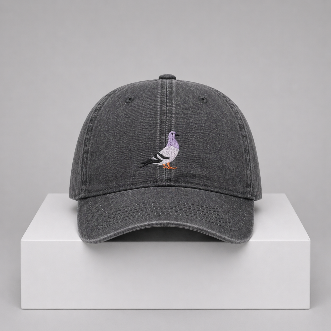 Pigeon Embroidered Cap – “City Walker” Cotton Adjustable Hat (Unisex)