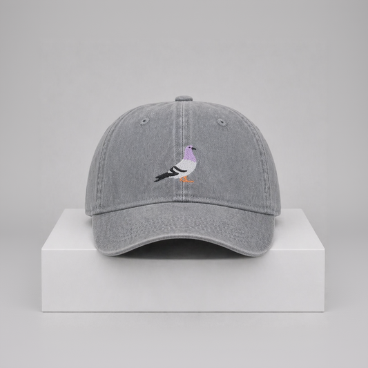Pigeon Embroidered Cap – “City Walker” Cotton Adjustable Hat (Unisex)