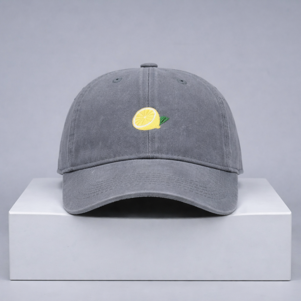 Lemon Embroidered Cap – “Fresh Squeeze” Cotton Adjustable Hat (Unisex)
