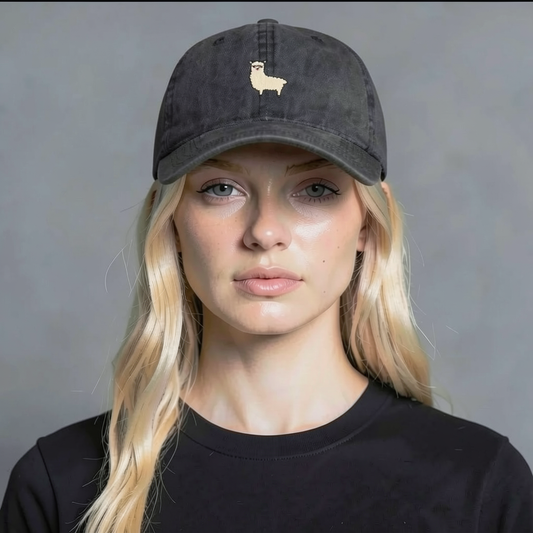 Llama Embroidered Cap – “Quiet Nomad” Cotton Adjustable Hat (Unisex)