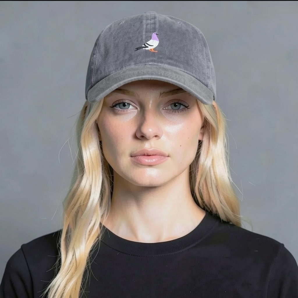 Pigeon Embroidered Cap – “City Walker” Cotton Adjustable Hat (Unisex)